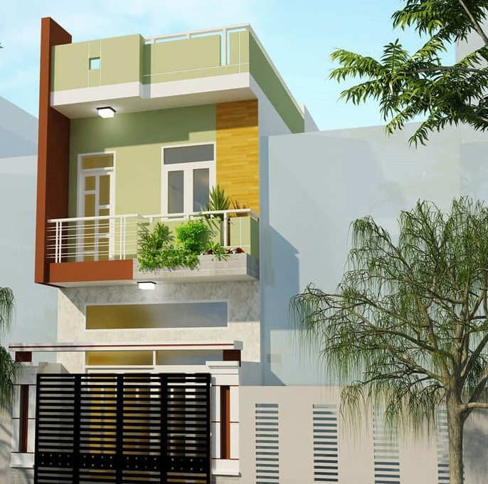 Nhà 2 tầng 3 phòng ngủ tiện nghi phối hợp màu sắc đơn giản nhưng vẫn đảm bảo sự tinh tế và sang trọng. Màu xanh lá mang đến sự nhẹ nhàng, thoáng đãng, tạo ấn tượng cho người nhìn. Ảnh: Stdecor