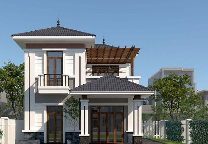 Mẫu nhà vuông được kiến trúc sư lược bỏ các chi tiết rườm rà, thay vào đó là đường nét thanh thoát kết hợp gam màu hiện đại. Ảnh: Stdecor