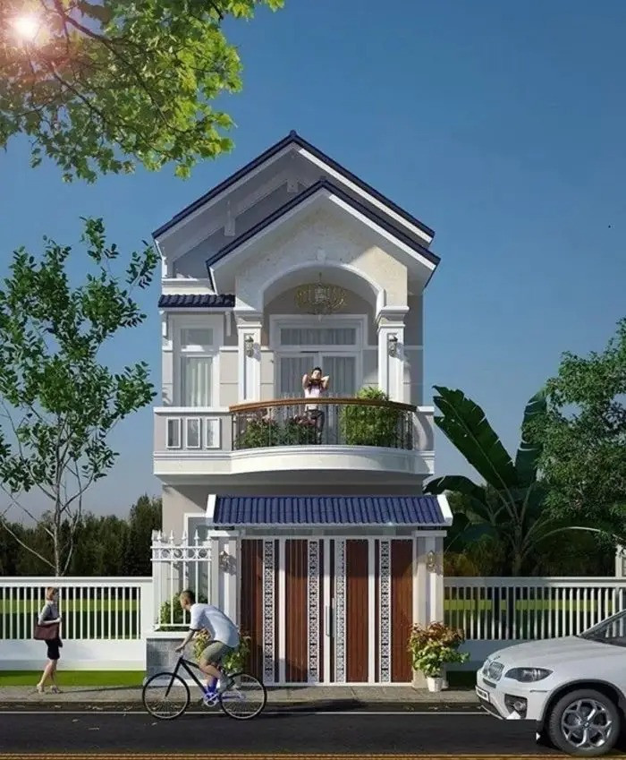 Điểm nhấn của ngôi nhà là ban công cách điệu kết hợp bồn cây xanh được đầu tư tỉ mỉ. Cấu trúc tân cổ điển đan xen hài hoà tạo nét nghệ thuật riêng biệt. Ảnh: Namidesign