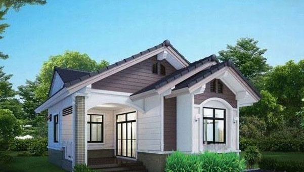 Mẫu nhà cấp 4 mái thái 7x12m chi phí hoàn thiện 500 triệu đẹp sắc nước, trong đó phần nhân công và xây thô hết 360 triệu. Ảnh: Thietkenhadepmoi