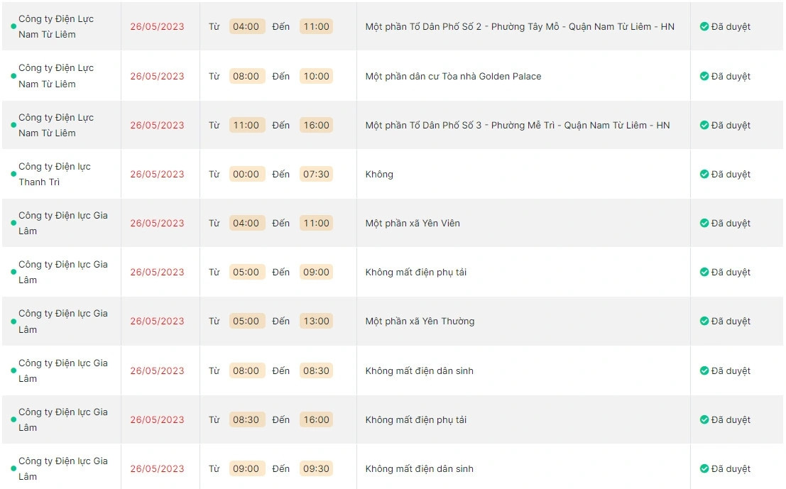 Tuy nhiên, EVN Hà Nội cho biết không có tình trạng cắt điện luân phiên trên địa bàn Thủ đô. Ảnh chụp màn hình