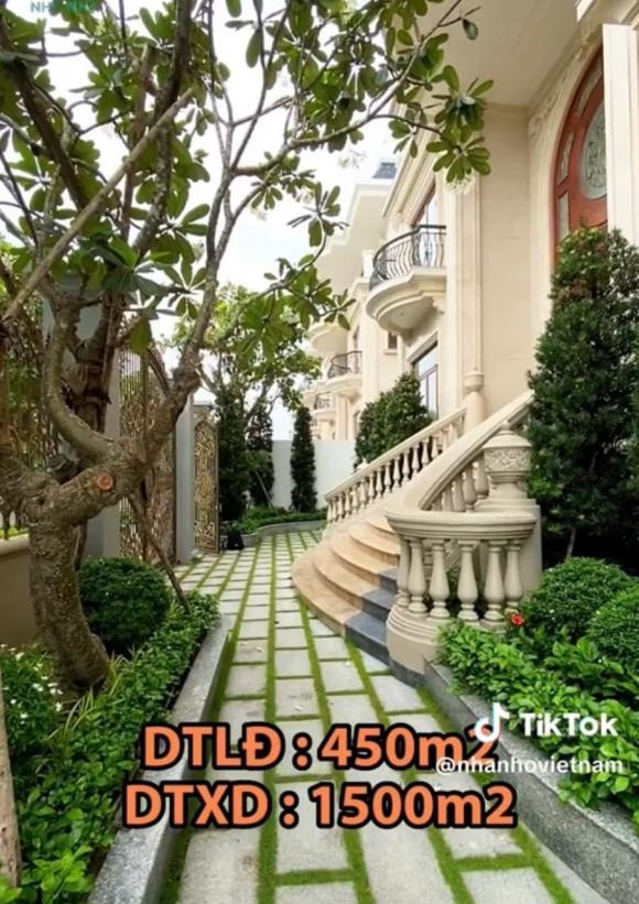 Theo thông tin từ người đăng clip, biệt thự có tổng diện tích sử dụng tới 1.500m2, gồm 3 tầng, 1 hầm để xe và sân thượng cùng hồ bơi cực rộng.