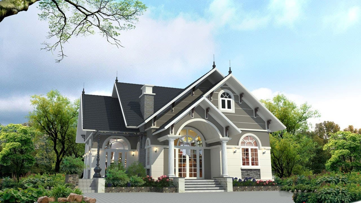 Với độ dốc lớn, mái thái giúp làm tăng chiều cao của căn nhà tạo sự vững chắc, kiên cố hơn. Ảnh: Noithattugia