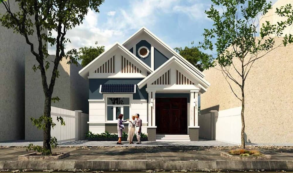 Nhà 1 tầng mái thái dạng ống phổ biến ở khu vực thành thị. Với mẫu này, gia chủ có thể xây thêm gác lửng tận dụng diện tích và tiết kiệm chi phí. Ảnh: Noithattugia