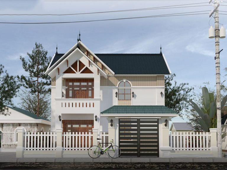 Mang phong cách hiện đại, nhà mái thái 2 tầng hạn chế việc sử dụng các họa tiết trang trí cầu kỳ, hướng đến sự đơn giản nhưng vẫn gây ấn tượng. Ảnh: Wedo