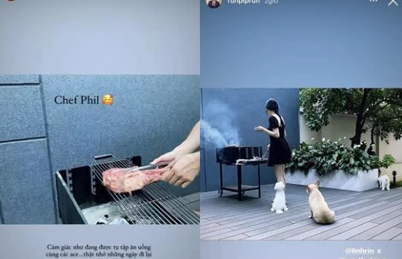 Khu sân vườn cực chill là nơi tổ chức tiệc BBQ.