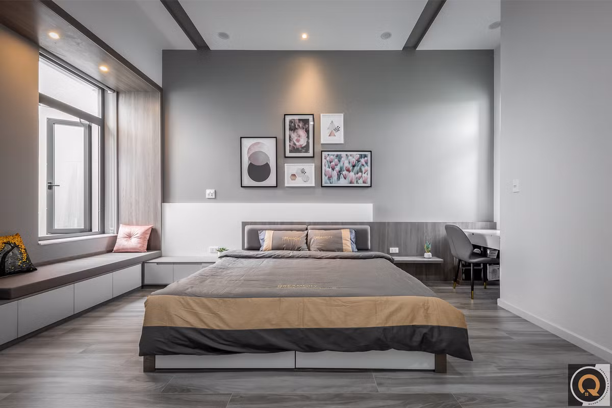 Phòng ngủ có cửa sổ lớn lấy ánh sáng tối đa. Nguồn ảnh: Minh Quốc Bùi