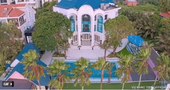 Từ trên cao nhìn xuống, cơ ngơi của Vũ Khắc Tiệp chẳng khác nào resort 5 sao. Nguồn ảnh: chụp màn hình