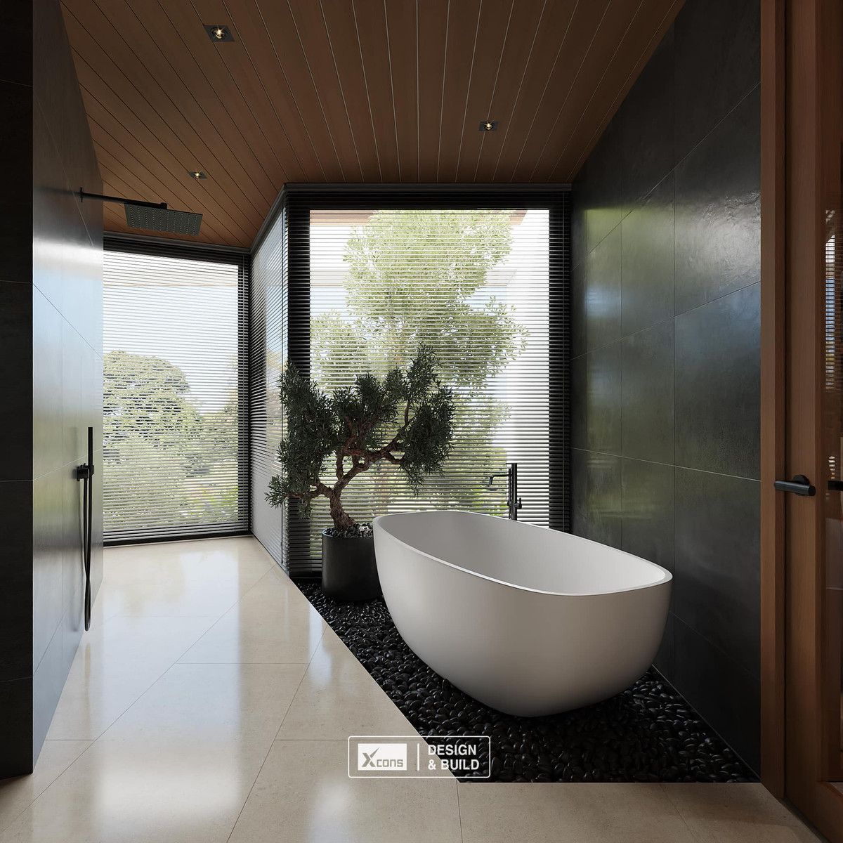 Phòng tắm cũng gần gũi với thiên nhiên. Nguồn ảnh: FBNV