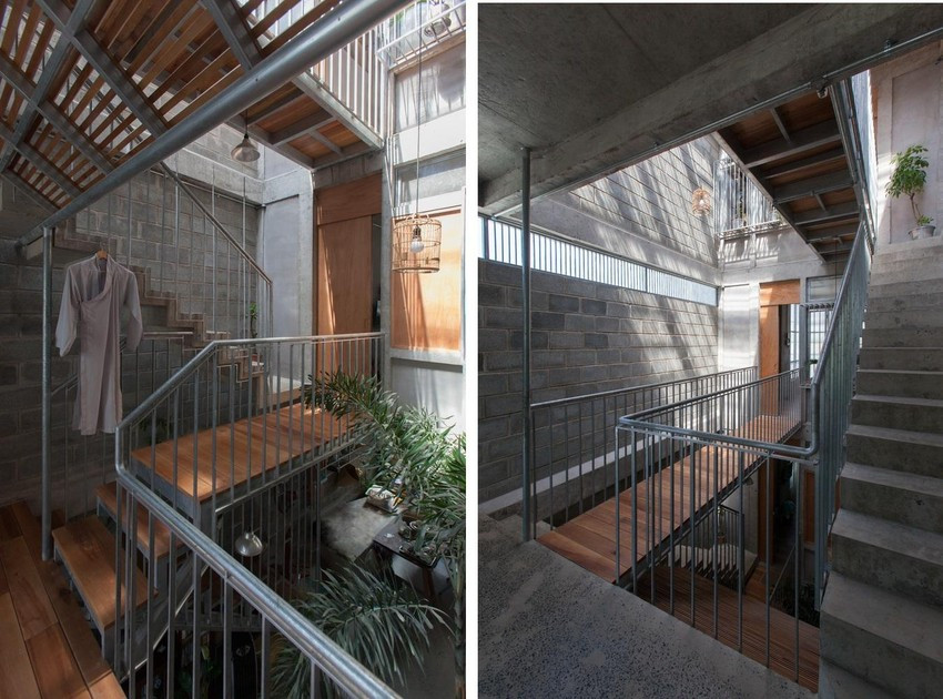 Cầu thang là giao thông chính trong ngôi nhà.