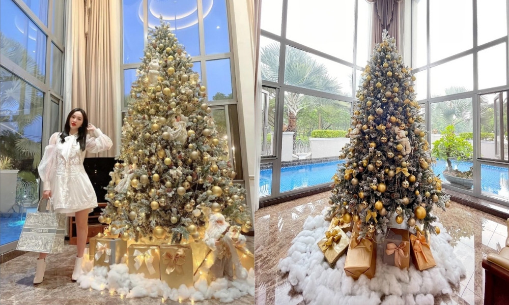 Vào các dịp lễ như Tết, Giáng sinh... vợ chồng Bảo Thy "mạnh tay" chi tiền trang hoàng nhà cửa thật lộng lẫy.