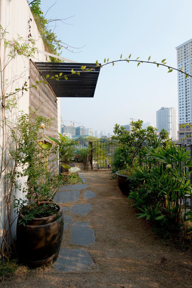 Sân thượng và góc vườn cũng không ngoại lệ với một vườn cây xanh.