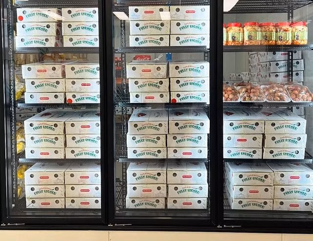 Năm ngoái, vải thiều Việt Nam bán tại Úc với giá 32 - 35 AUD/kg (khoảng 500.000 - 600.000 đồng/kg). Ảnh: Thương vụ Việt Nam tại Australia