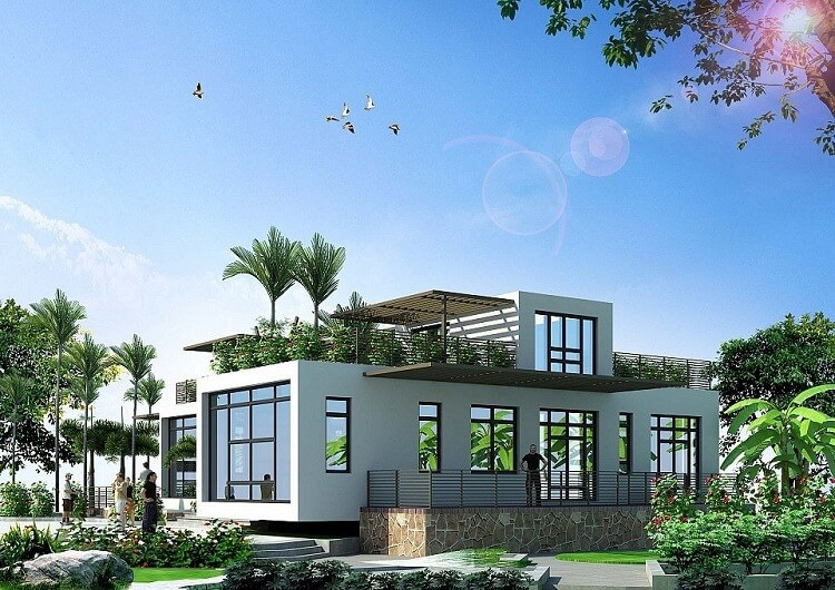 Ngôi nhà không quá đồ sộ nhưng lại ghi điểm bởi sự sáng tạo nổi bật trong ý tưởng thiết kế và kết hợp với các vật liệu thi công hiện đại. Ảnh: Hoanggiavu