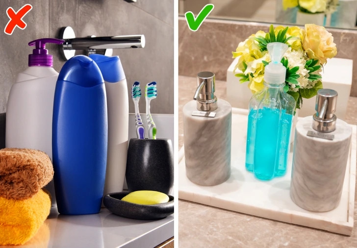 Hộp đựng xà phòng và hộp đựng bàn chải đánh răng khớp với nhau sẽ giúp căn phòng trông có tổ chức hơn và thậm chí còn gọn gàng hơn.