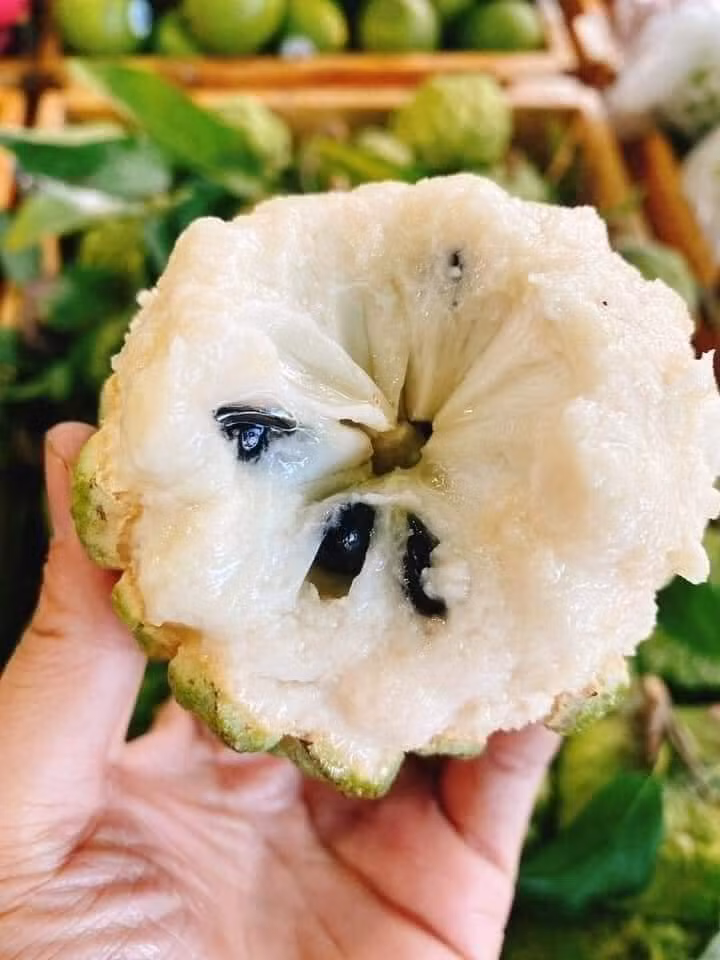 Na Đồng Bành (Chi Lăng có múi dày thịt trắng ngần, xen lẫn hạt nhỏ màu đen nhánh. Ảnh: Facebook