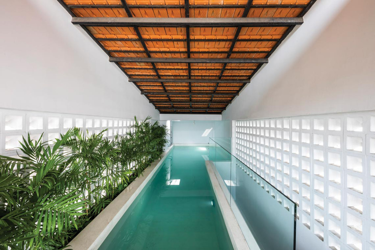 Đặc biệt, tầng thượng là không gian của bể bơi và khu tập yoga.