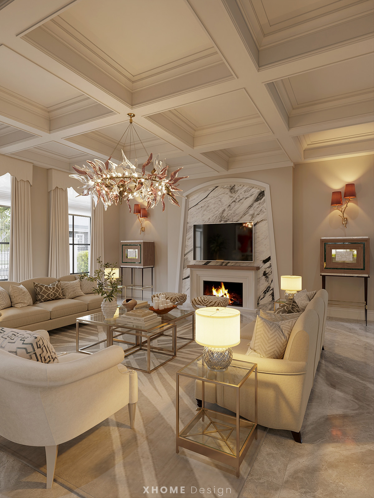 Bên trong nhà là nội thất sang trọng.