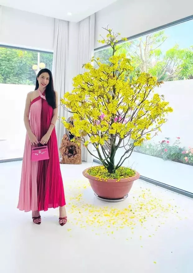 Căn biệt thự của Thủy Tiên phủ màu trắng cực kỳ sang trọng. Ảnh: FBNV