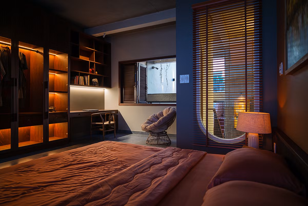 Một phòng ngủ riêng tư nhưng vẫn thoáng đãng.