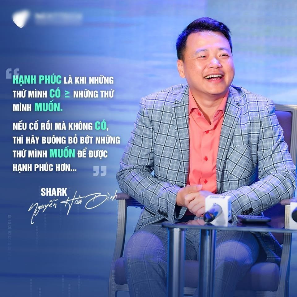 Định nghĩa về hạnh phúc của "Shark" Bình. Nguồn ảnh: FBNV