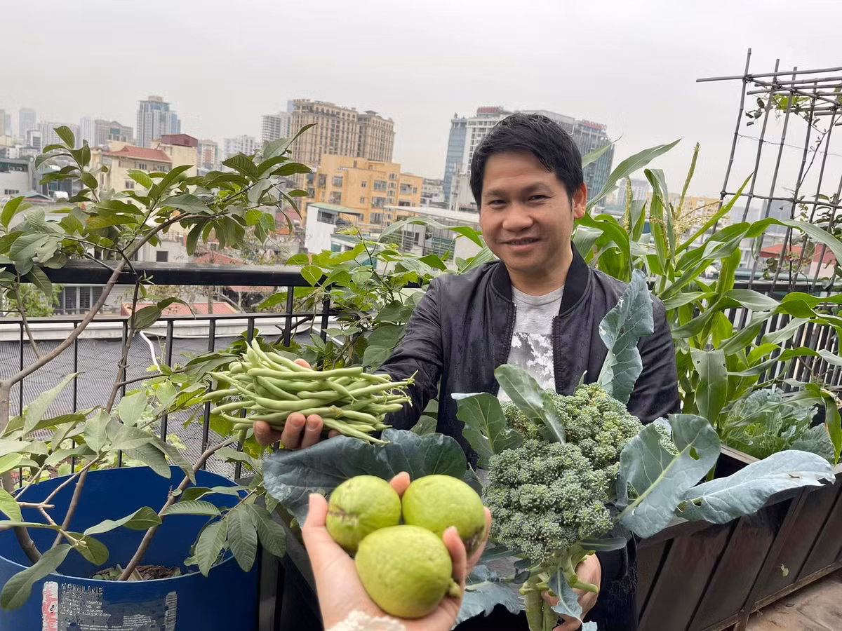 Trọng Tấn cho biết: "Không được nhiều nhưng mỗi lần thu hoạch rất vui và thư giãn".