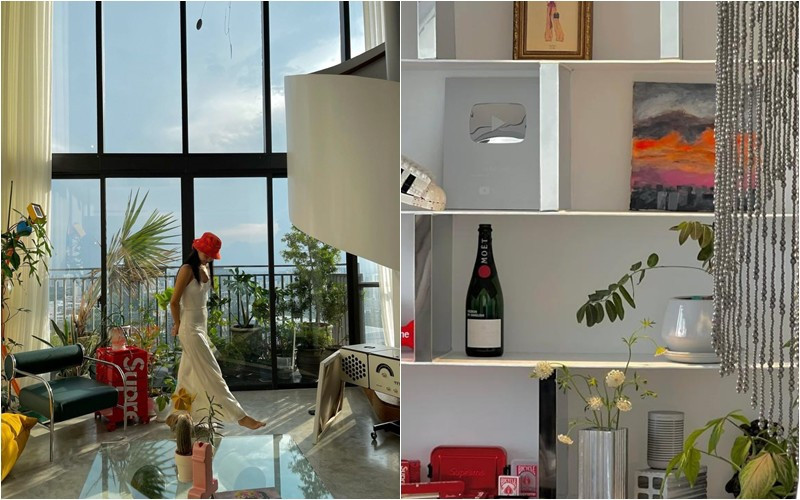 Nữ người mẫu và chồng sắp cưới thích phong cách chiết trung, đó là phong cách nội thất tự do, kết hợp giữa cái cũ và mới, phương Đông và phương Tây, đơn giản mà sang trọng... Ảnh: FBNV