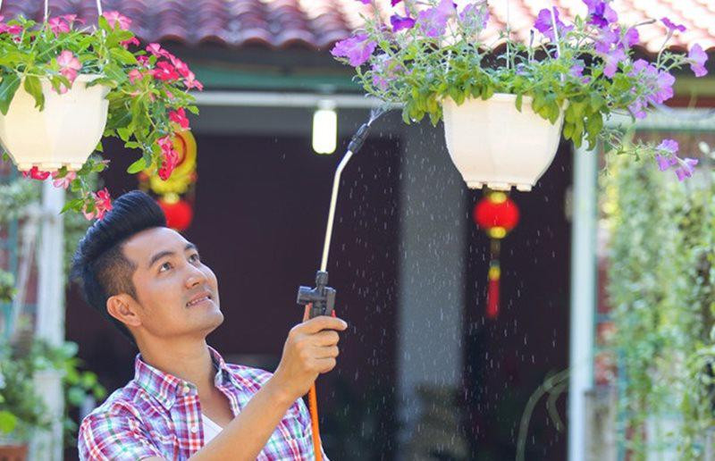 Do công việc bận rộn nên thường cuối tuần nam ca sĩ mới về thăm nhà. Vì thế, anh thuê người chăm sóc, đảm bảo khu vườn luôn tươi tốt. Ảnh: người đưa tin