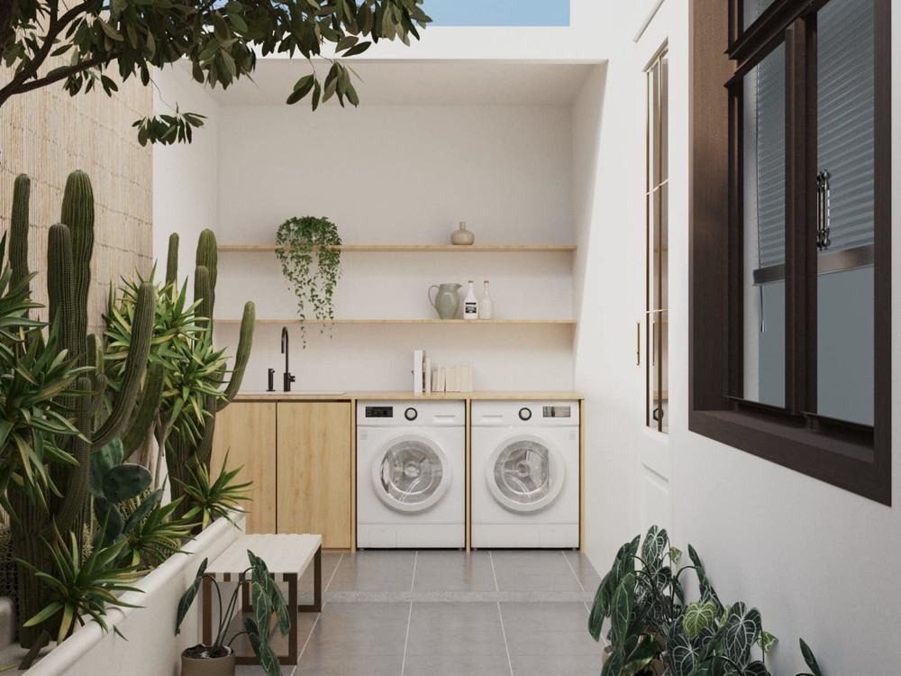 Một góc tràn ngập cây xanh trong nhà mới của Diệp Lâm Anh. Nguồn: FBNV