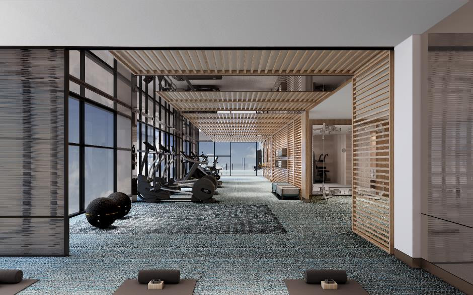 Các tiện ích của toà nhà trên tầng 46 kết nối trực tiếp với tầng trên căn penthouse của Hà Anh Tuấn. Ảnh: Zing