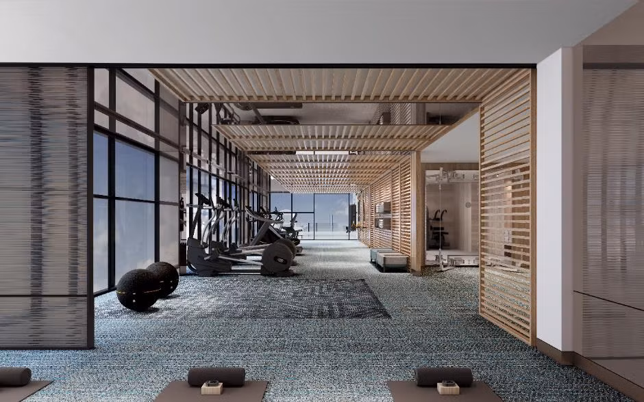 Các tiện ích của toà nhà trên tầng 46 kết nối trực tiếp với tầng trên căn penthouse của Hà Anh Tuấn. Ảnh: Zing