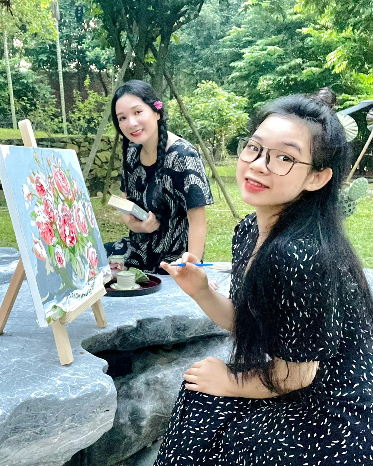 Đây là không gian nghệ sĩ Thanh Thanh Hiền cùng các con hoà mình vào thiên nhiên.