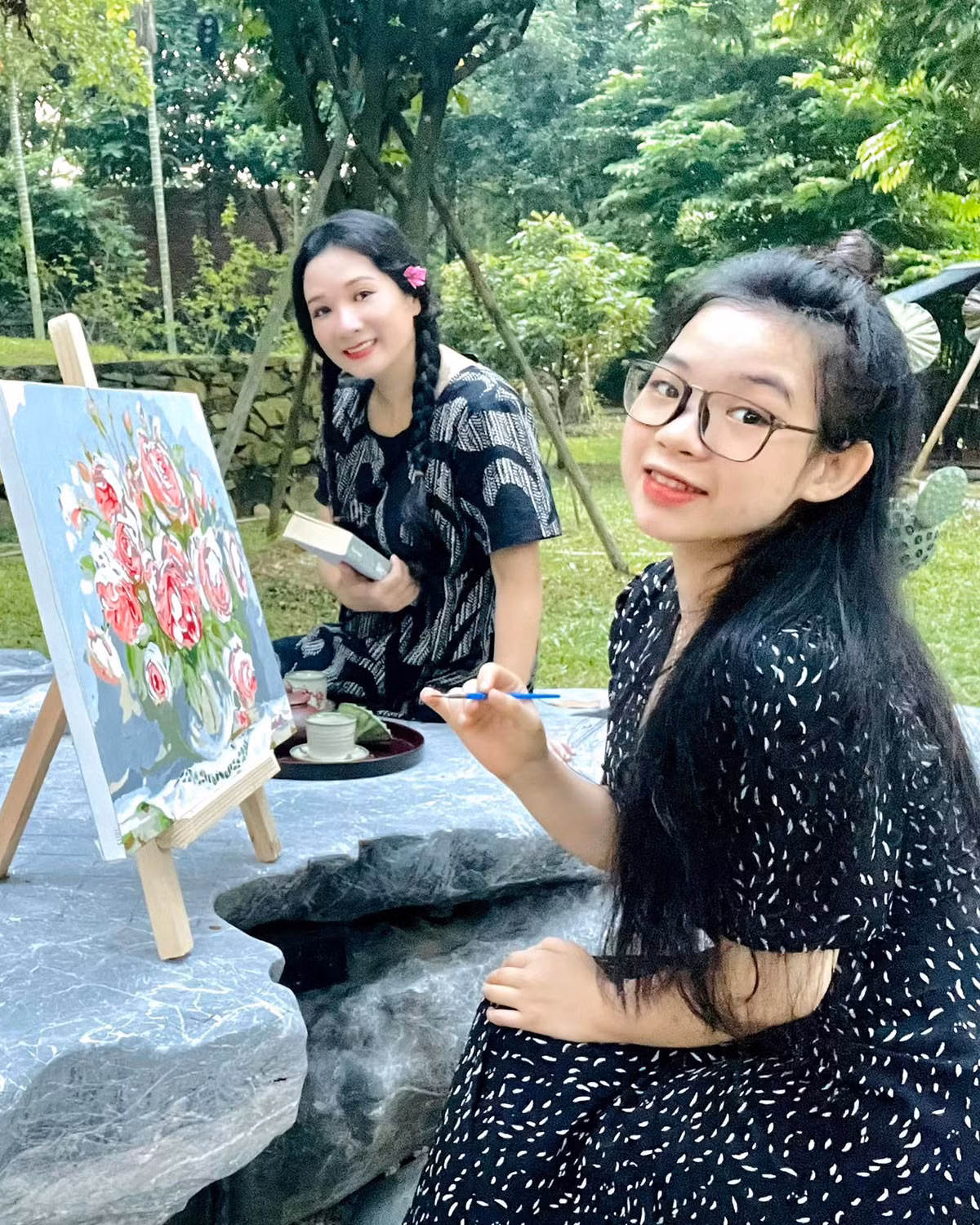 Đây là không gian nghệ sĩ Thanh Thanh Hiền cùng các con hoà mình vào thiên nhiên.