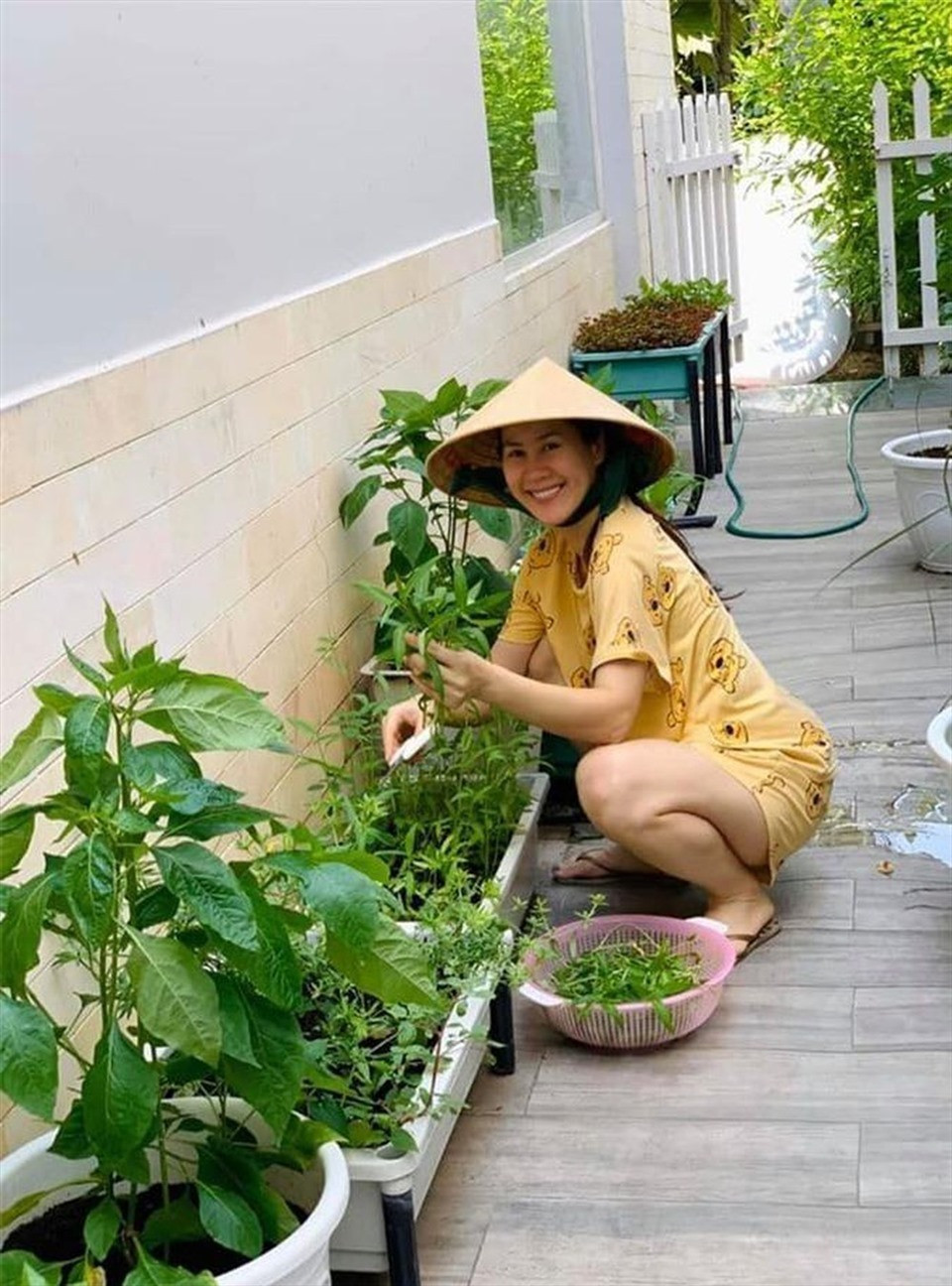 Không chỉ dịp Tết, thường ngày Thân Thuý Hà cũng thích trồng cây, làm khu vườn nhỏ.