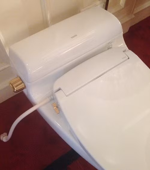 Cần gạt toilet cũng bằng vàng. Ảnh: Vietnamnet