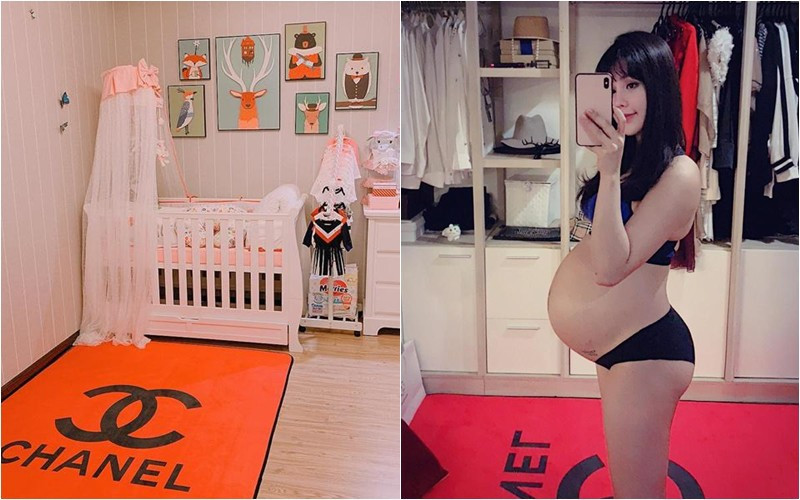 Khi Diệp Lâm Anh sắp sinh con gái, căn phòng dành cho ái nữ được đầu tư trang trí với màu hồng ngọt ngào và đồ đạc xinh xắn. Ảnh: FBNV