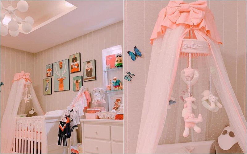 Từ giường, nôi, tranh ảnh, tủ, kệ, quần áo đến thảm lót Chanel đều được người đẹp lựa chọn cẩn thận. Ảnh: FBNV