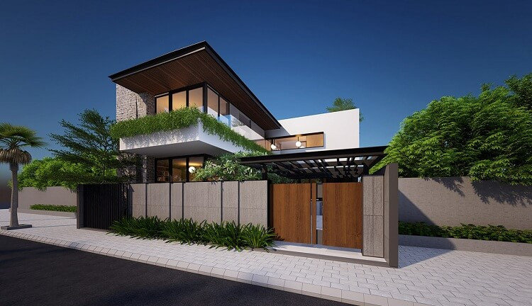 Nhà 2 tầng mái bằng thiết kế mở với cách bố trí mặt bằng hợp lý mang đến cho gia đình một không gian sống khoa học và thẩm mỹ. Ảnh: Hoanggiavu