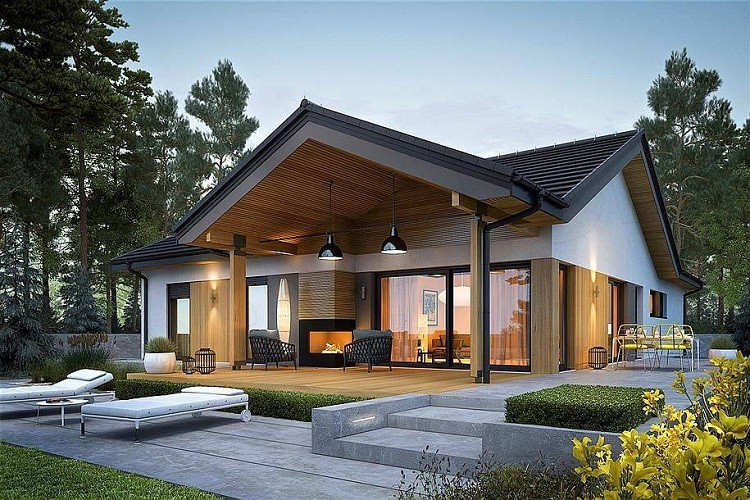 Mẫu nhà 2 tỷ thiết kế theo mô hình nghỉ dưỡng với bố cục thiên về tự do, không quá cầu kỳ. Ảnh: Hoanggiavu