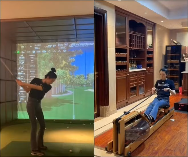 Trong nhà có máy mát-xa, chơi golf và tập gym. Nguồn ảnh: chụp màn hình Tiktok