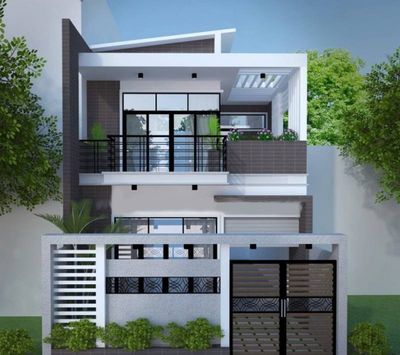 Khác với kiến trúc cổ điển đi kèm chi tiết hoa văn uốn lượn, nhà phố hiện đại luôn là những khối vuông vắn, bền vững với thời gian. Ảnh: Muaban