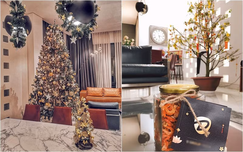 Mỗi dịp lễ Tết, Giáng sinh, Noo Phước Thịnh trang hoàng căn nhà thêm phần lung linh, rực rỡ. Ảnh: FBNV