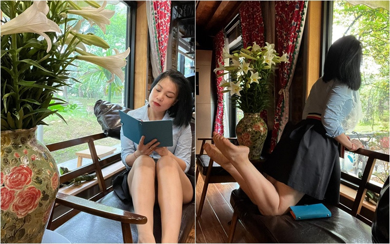 Một bình hoa loa kèn trắng xinh xắn bên cửa sổ mang đến không gian thư giãn. Ảnh: FBNV