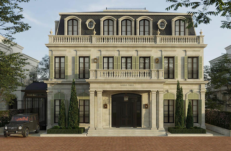 Năm 2021, vợ chồng Đoàn Di Băng gây sốt khi thuê nhà thiết kế nội thất nổi tiếng xây dựng biệt thự rộng lớn. Riêng chi phí bản vẽ đã lên đến 7,5 tỷ đồng. Chi phí để hoàn thành toà lâu đài khoảng 400 tỷ đồng. Ảnh: FBNV