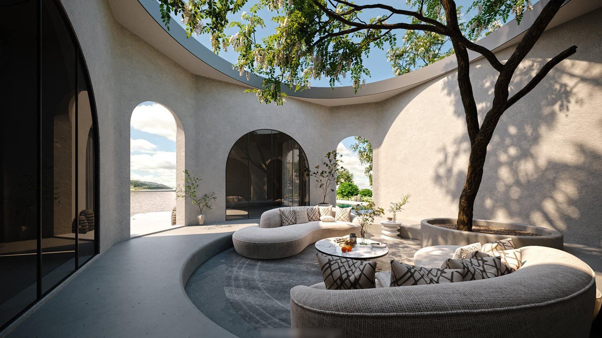 Cặp đôi tận dụng tối đa không gian với một thiết kế mở để phù hợp với sở thích nghỉ dưỡng của hai vợ chồng và 3 bé mèo cưng chơi đùa.