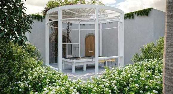 Biệt thự của Bình An - Phương Nga có gam màu trắng chủ đạo.