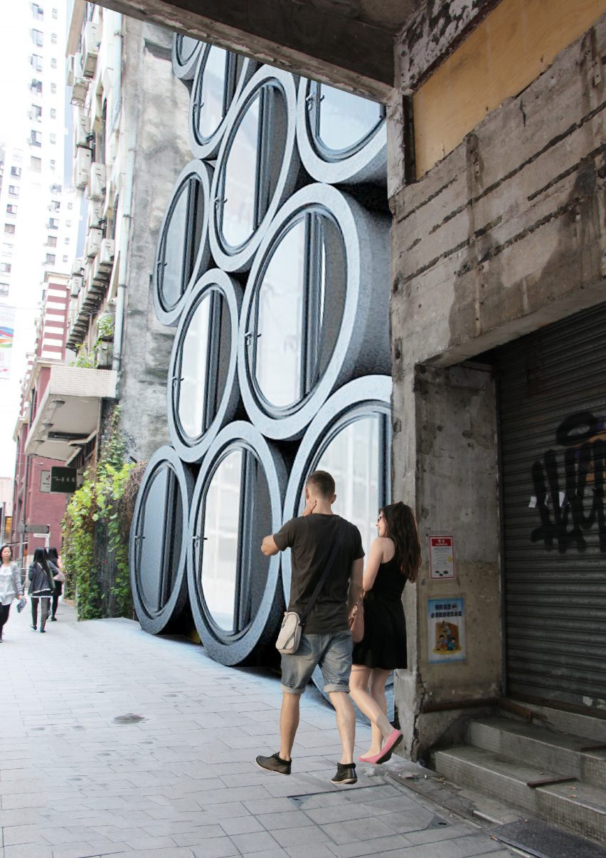 Công ty James Law Cybertecture đã giới thiệu mô hình nhà ở siêu nhỏ, có thể xếp chồng với chi phí thấp trong các ống bê tông, có thể đặt vào khoảng cách giữa các tòa nhà thành phố.