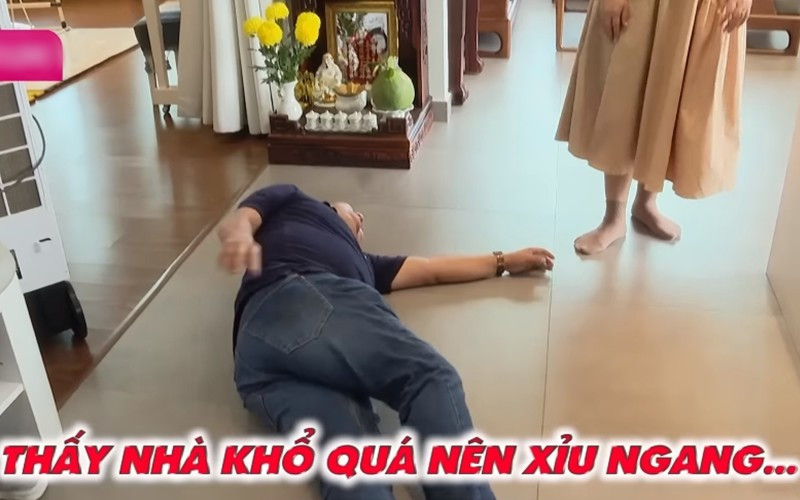 Khi bước vào nhà, nam nghệ sĩ "ngất xỉu" trước không gian rộng rãi trong căn nhà của Diễm Châu.