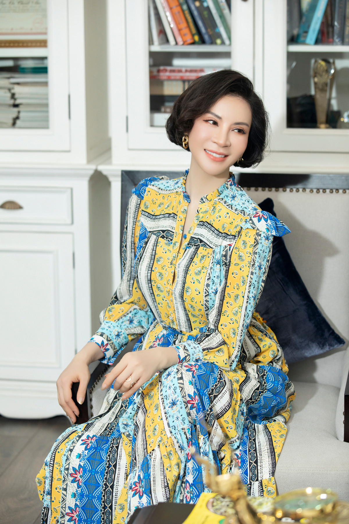 Ngoài điều hành công ty, MC Thanh Mai thử sức sản xuất nội dung đăng tải trên các nền tảng mạng xã hội. Nữ MC biến nhà riêng thành phim trường để thực hiện các video chia sẻ kiến thức làm đẹp, chăm sóc sức khỏe...Ảnh: FBNV