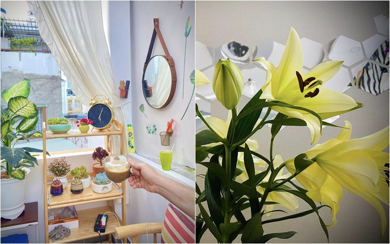 Thu Phượng trang trí hoa khắp mọi góc trong căn nhà.